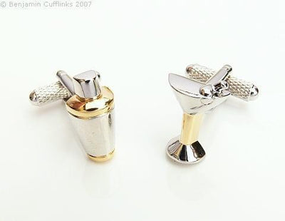 Cocktail Shaker Glass Cufflinks