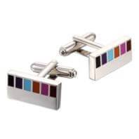 Multicolour Enamel Tie Clip & Cufflink Set