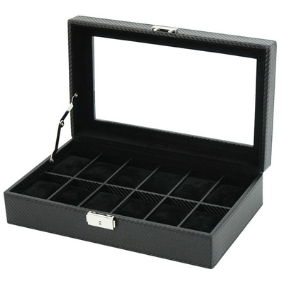 Leather Watch Box for 12 watches storage