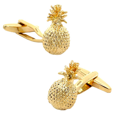 Shiny Gold Pineapple Cufflinks