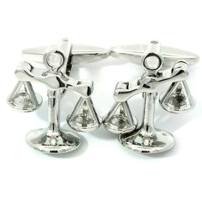 Moving Scales of Justice Silver Cufflinks