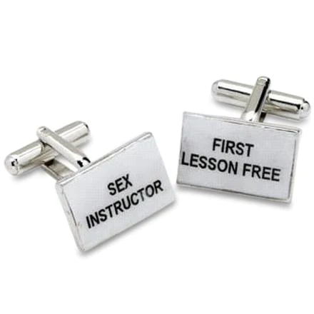 Naughty Slogan Cufflinks