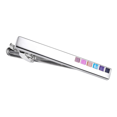 Multicolour Enamel Tie Clip & Cufflink Set