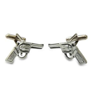 Pewter Revolver Cufflinks