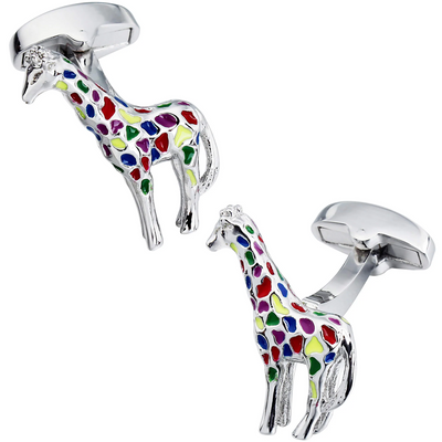 Multi Coloured Giraffe Cufflinks