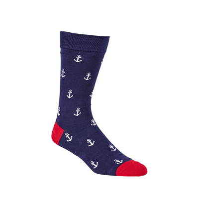 Mens Anchors Bamboo Sock