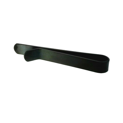 Engravable Shiny Black Tie Bar with curved end 50mm