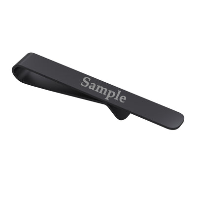 Engravable Brushed Gunmetal Tie Bar with curved end 50mm