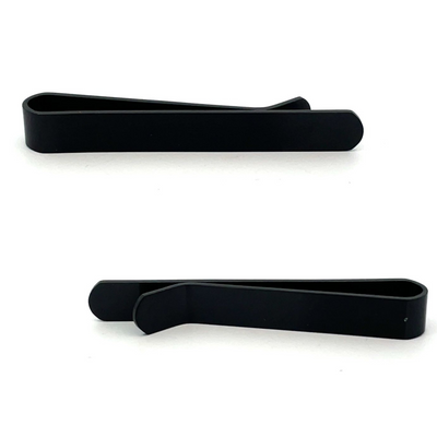 Engravable Brushed Black Tie Bar curved end 50mm