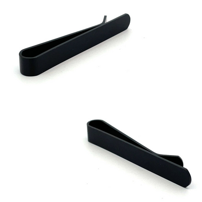 Engravable Brushed Black Tie Bar curved end 50mm