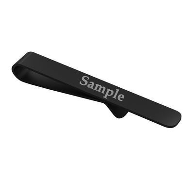 Engravable Brushed Black Tie Bar curved end 50mm