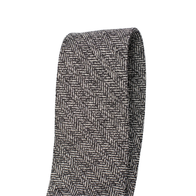 Grey Herringbone Texture Tie