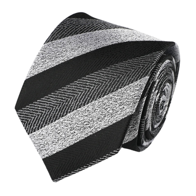 Black Silk Stripe Tie