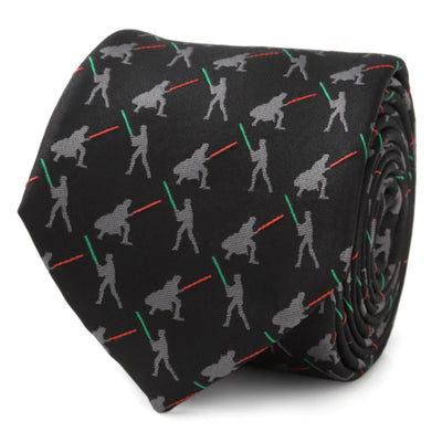 Vader v. Luke Battle Lightsaber Star Wars Black Mens Tie