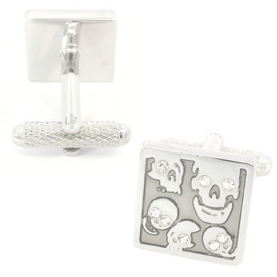 Cheerful Skulls in a Square Cufflinks