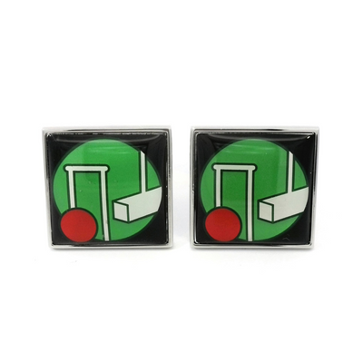 Croquet Black/Green Cufflinks