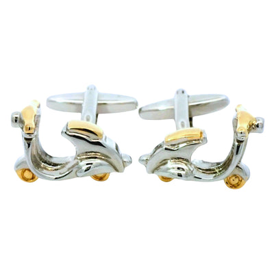 Gold Silver Scooters Cufflinks