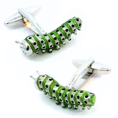 Green Caterpillar Cufflinks