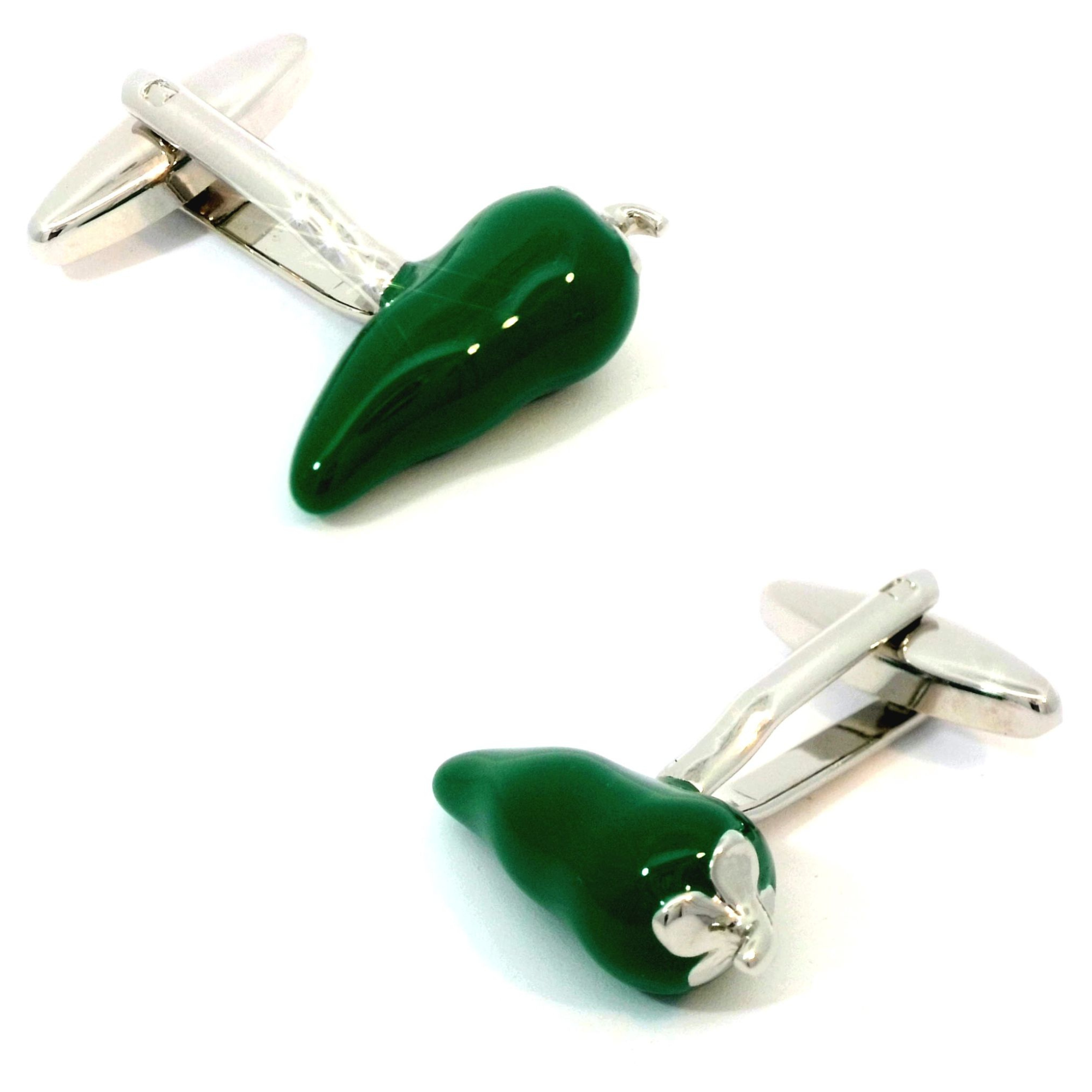 Hot Green Chili Peppers Cufflinks