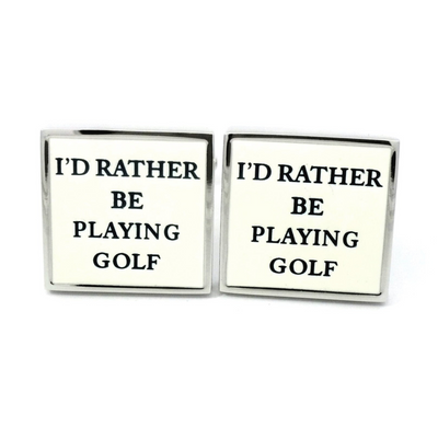 I'd rather be Playing Golf Cufflinks