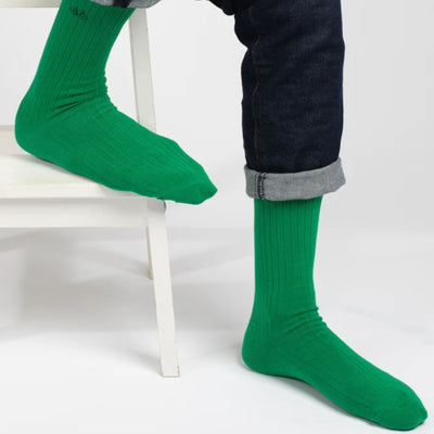 Green Ribbed Socks