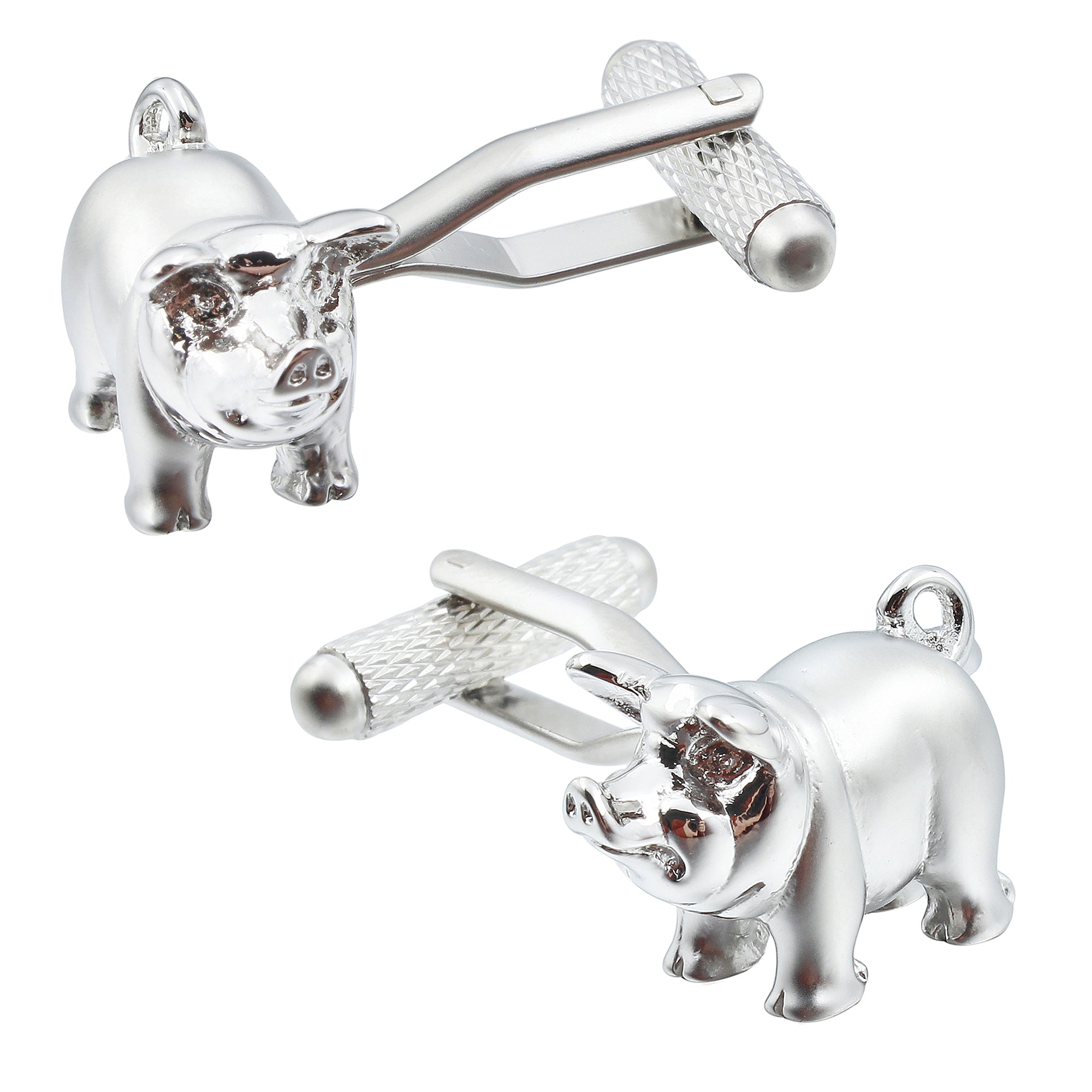 Cute Fat Pig Silver Cufflinks