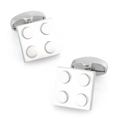 Silver Square Lego Like Building Block Cufflinks