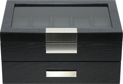 Black Wooden Watch Box, 20 Watch Box, Cuffed Watch Box, Clinks Australia Watch Box, Black Watch Boxes on Cuffed, Australia Watch Box, Watch Storage Box, Watch Display Box, 20 Slots Watch Boxes, Watch Boxes for 20, Wooden Watch Box, Black, Wooden, Watch Boxes with Drawer, Storage Boxes, CB5045, Clinks.com