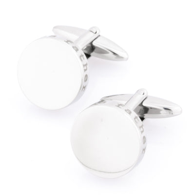 Brides Father Laser Etched Engravable  Wedding Cufflinks