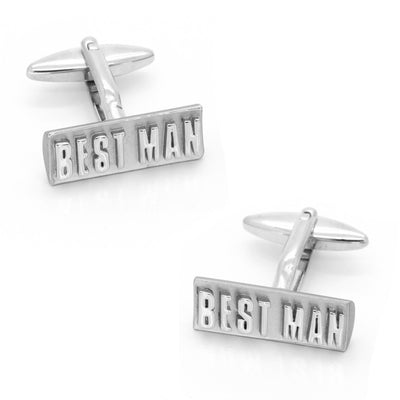 Best Man Raised Lettering Wedding Cufflinks