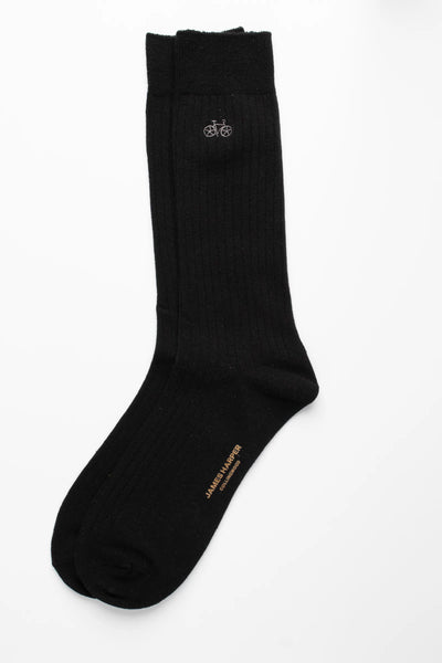 Black Ribbed Socks