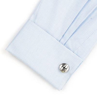 Brushed Silver Gear Shift Cufflinks