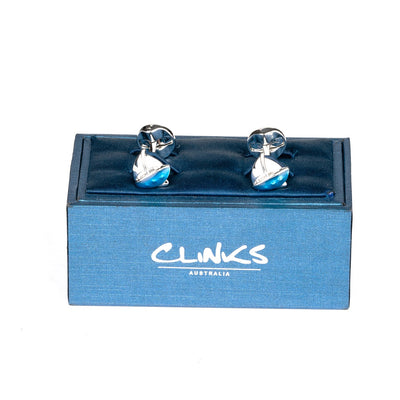 Blue/Silver Sailing Ship Cufflinks, Novelty Cufflinks, CL6415, Mens Cufflinks, Cufflinks, Cuffed, Clinks, Clinks Australia