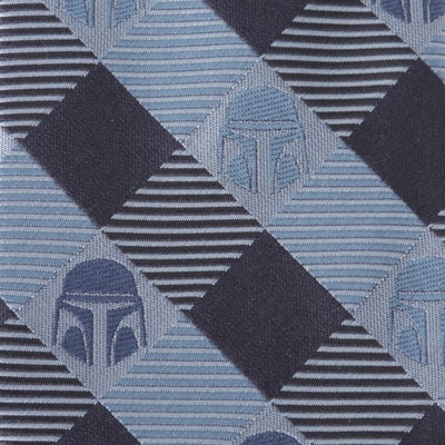 Star Wars Mando Helmet Check Blue Men's Tie