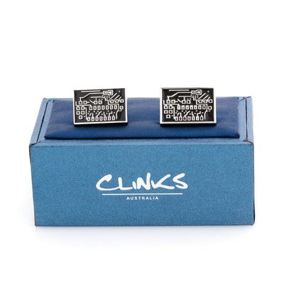 Black Circuit Board Cufflinks